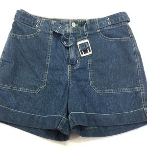 🌼 GLORIA VANDERBILT WOMENS BELTED JEANS SHORTS SIZE 6 🌼